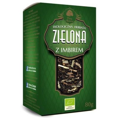 Miniaturka artykułu - Dary Natury Herbata zielona z imbirem 80g 