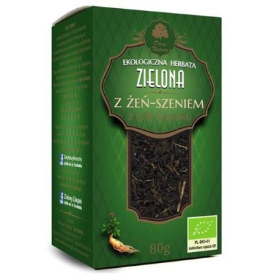 Miniaturka artykułu - Dary Natury Herbata zielona żeń-szeń, 80 g 