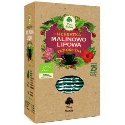 Miniaturka artykułu - Herbata malin-lipowa 25x2.5g DARY NATURY