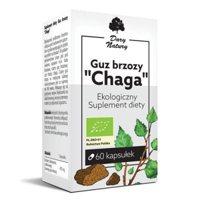Miniaturka artykułu - Guz brzozy"Chaga" - 60Kaps. DARY NATURY
