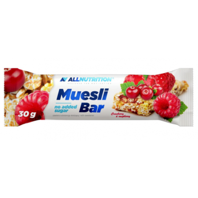 Miniaturka artykułu - Allnutrition Muesli bar cranberry&raspberry - 30g
