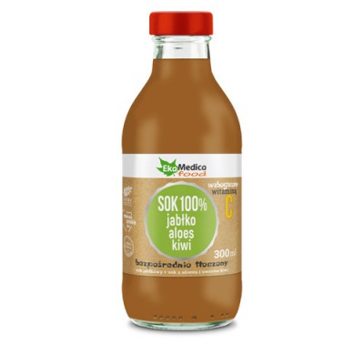 Miniaturka artykułu - Sok 100% Jabłko Aloes Kiwi - 300 ml EKAMEDICA