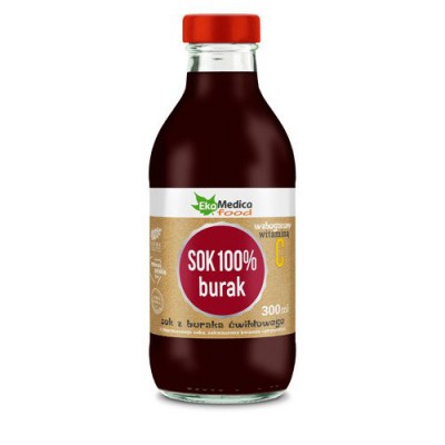 Miniaturka artykułu - Sok 100% Burak - 300 ml EKAMEDICA