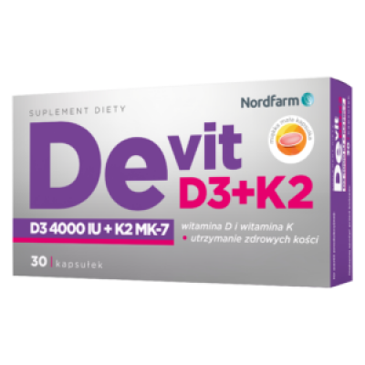 Miniaturka artykułu - De-vit D3 + K2 - 30kaps.