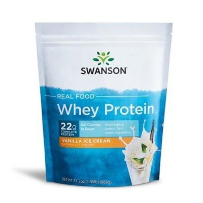 Miniaturka artykułu - SWANSON Real Food Whey Protein waniliowe lody - 885g