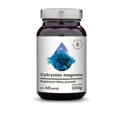 Miniaturka artykułu - AURA HERBALS Cytrynian magnezu 100% - proszek - 100g