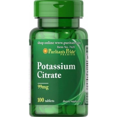 Miniaturka artykułu - Puritan's Pride Potas Cytrynian 99 mg - 100 tabletek