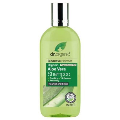 Miniaturka artykułu - Dr.Organic Aloe Vera szampon do włos&oacute;w z aloesem - 265ml
