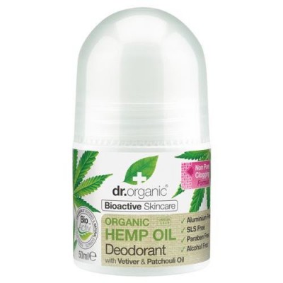 Miniaturka artykułu - Dr.Organic Hemp Oil dezodorant w kulce z olejem z konopi - 50ml