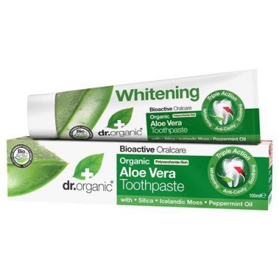 Miniaturka artykułu - Dr.Organic Aloe Vera pasta do zęb&oacute;w z aloesem - 100ml