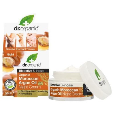 Miniaturka artykułu - Dr.Organic Argan krem na noc z olejkiem arganowym - 50ml