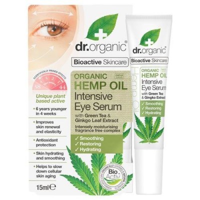 Miniaturka artykułu - Dr.Organic Hemp Oil intensywne serum pod oczy z olejem konopnym - 15ml
