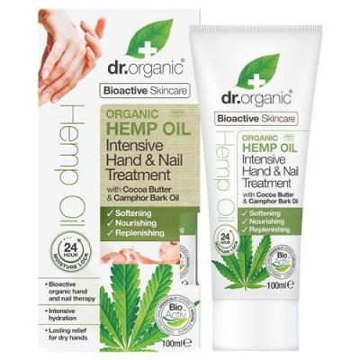 Miniaturka artykułu - Dr.Organic Hemp Oil krem do rąk i paznokci z olejem z konopi - 100ml