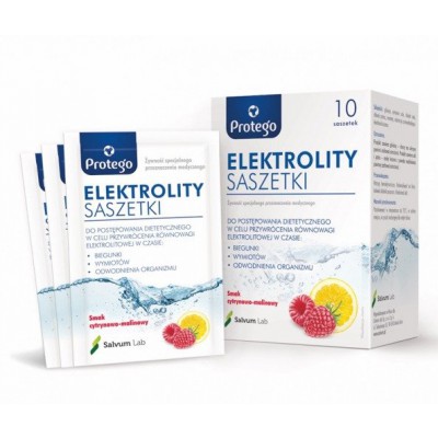 Miniaturka artykułu - Salvum Lab Protego Elektrolity Malina&Cytryna - 10 saszetek 