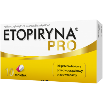 Miniaturka artykułu - POLPHARMA Etopiryna PRO 500 mg - 10 tabletek dojelitowych