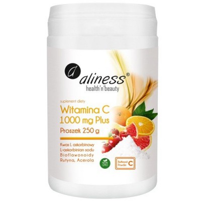 Miniaturka artykułu - ALINESS Witamina C 1000 Buforowana Plus Proszek - 250 g 