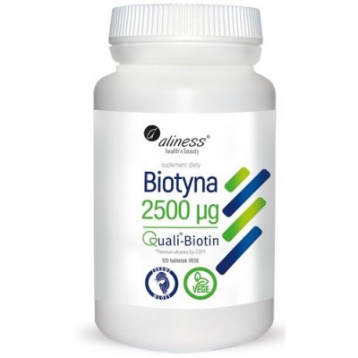 Miniaturka artykułu - ALINESS Biotyna 2500 mcg QualiBiotin&reg; - 120 tabletek