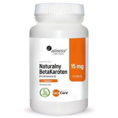ALINESS Naturalny BetaKaroten 15 mg (ProWitamina A 25 000 IU) - 100 tabletek