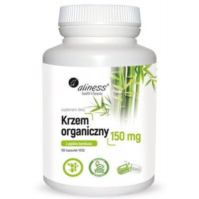 Miniaturka artykułu - ALINESS Krzem organiczny z pęd&oacute;w bambusa 150 mg - 100 kapsułek