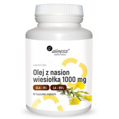 Miniaturka artykułu - Aliness OLEJ Z NASION WIESIOŁKA 90 kapsułek - 1000 mg 