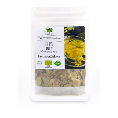 Miniaturka artykułu - EcoBlik Herbatka ziołowa Lipa Kwiat ekologiczna - 30 g