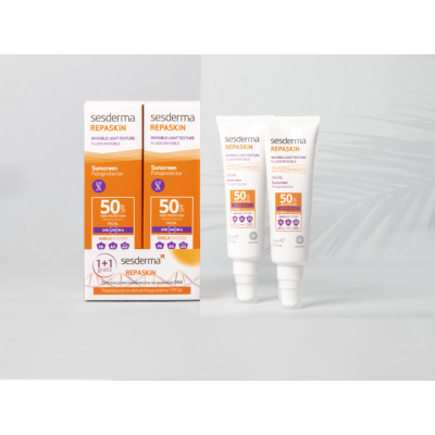 Miniaturka artykułu - SESDERMA DUOPAK REPASKIN Fotoprotektor SPF50, 50ml + 50 ml