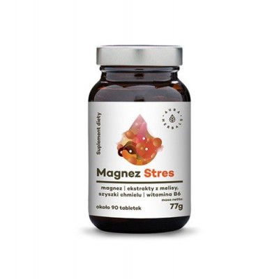 Miniaturka artykułu - AURA HERBALS Magnez Stres - 77 g (około 90 tabletek)