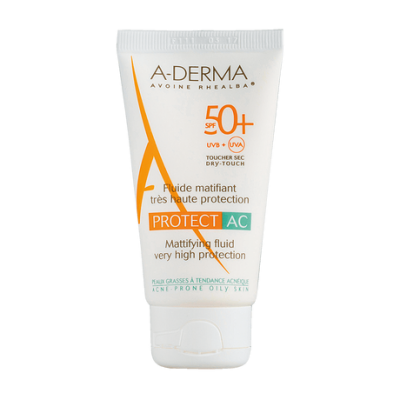 Miniaturka artykułu - A-DERMA PROTECT AC fluid przeciwsłoneczny matujący SPF50+, 40ml