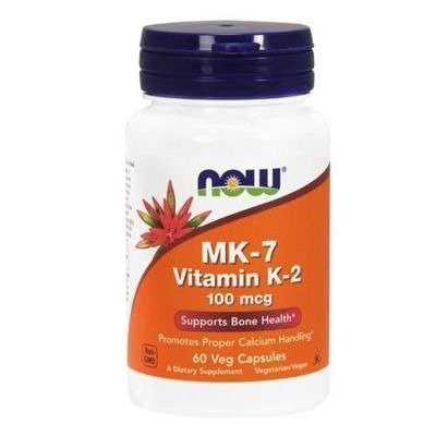 Miniaturka artykułu - NOW MK-7 Vitamin K-2 100 mcg - 60 kapsułek