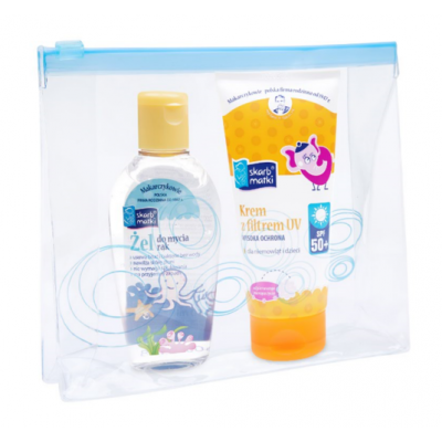 Miniaturka artykułu - SKARB MATKI Zestaw krem SPF50+, 75ml + żel do mycia rąk, 80ml
