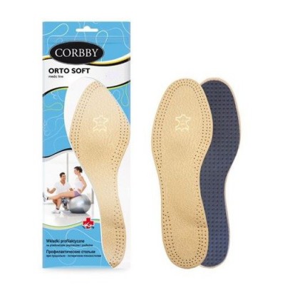 Miniaturka artykułu - CORBBY ORTO SOFT Wkładki sk&oacute;rzane z pelotą roz. 40
