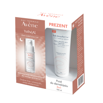 Miniaturka artykułu - AVENE Ysth&eacute;AL krem wok&oacute;ł oczu i ust, 15 ml + fluid do demakijażu 3w1, 100 ml