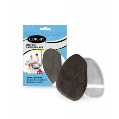 Miniaturka artykułu - CORBBY HALF GEL Czarne p&oacute;łwkładki żelowe - 1 para