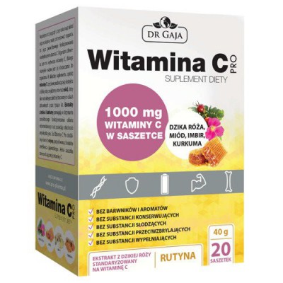 Miniaturka artykułu - Propharma Dr Gaja Witamina C Pro - 20 saszetek