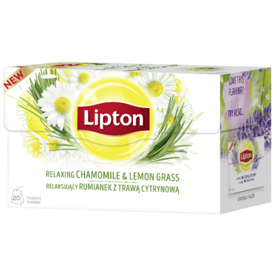Miniaturka artykułu - Lipton herbata Rumianek z Trawą Cytrynową - 20 torebek