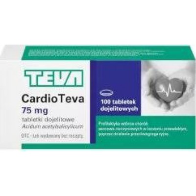 Miniaturka artykułu - Teva Cardioteva tabletki dojelitowe - 0,075 g 100 tabl.