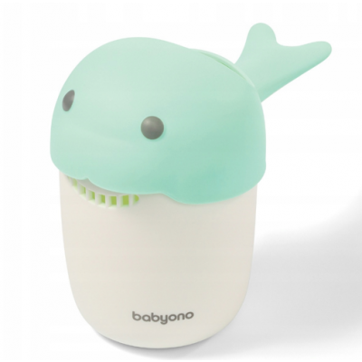 Miniaturka artykułu - BABYONO Kubek do mycia głowy WHALE 1344/02 miętowy