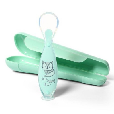 Miniaturka artykułu - BABYONO Be Active Łyżeczka z przyssawką miętowa 1461/01