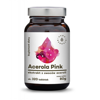 Miniaturka artykułu - Aura Herbals Acerola Pink, 320 tabl.