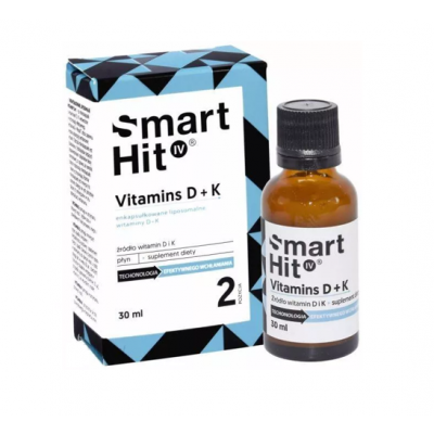 Miniaturka artykułu - SmartHit IV Płyn liposomalna witamina D + K, 30 ml