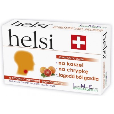 Miniaturka artykułu - Helsi smak czerwonej pomarańczy, 30 pastylek
