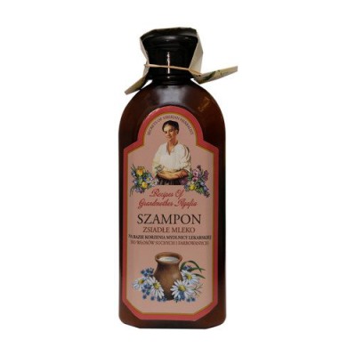 Miniaturka artykułu - Babuszka Agafia Szampon zsiadłe mleko do włos&oacute;w zniszczonych, 350 ml