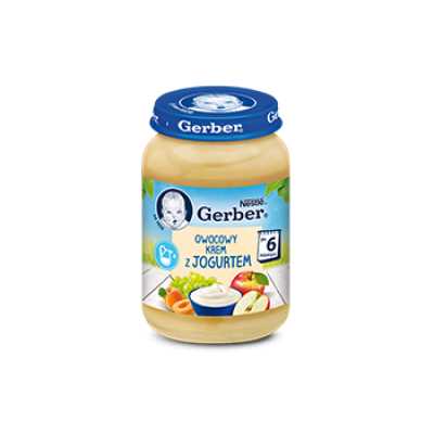 Miniaturka artykułu - GERBER Owocowy krem z jogurtem, 190g