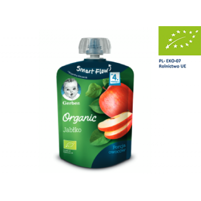 Miniaturka artykułu - GERBER ORGANIC Deserek Jabłko Jogurt Musli, 90g