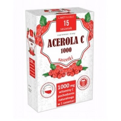 Miniaturka artykułu - AVET ACEROLA C 1000, witamina C w saszetkach, 15 saszetkach