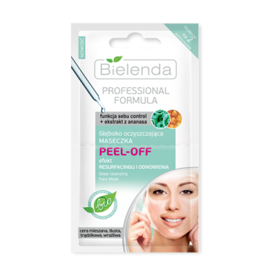 Miniaturka artykułu - BIELENDA PROFESSIONAL FORMULA Maseczka oczyszczająca PEEL-OFF, 2x5g