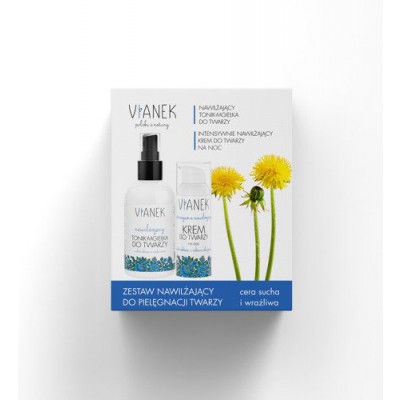 Miniaturka artykułu - ZESTAW VIANEK NAWILŻAJACY DO TWARZY Nawilżający tonik-mgiełka, 150ml + Intensywnie nawilżający krem do twarzy na noc 50ml 
