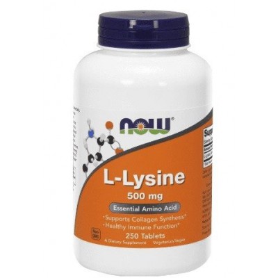 Miniaturka artykułu - NOW FOODS L-LYSINE 500mg, 250 tabletek