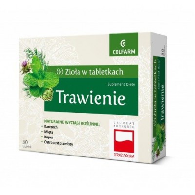 Miniaturka artykułu - Trawienie, Zioła w tabletkach, 30 sztuk