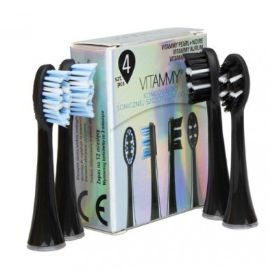 Miniaturka artykułu - Końc&oacute;wki do szczoteczki Vitammy Pearl+ noire, 4 sztuki 